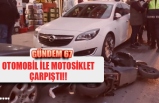 OTOMOBİL İLE MOTOSİKLET ÇARPIŞTI!!