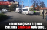 Yolun karşısına geçmek isterken canından oluyordu