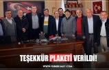 TEŞEKKÜR PLAKETİ VERİLDİ!