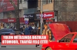 YOLUN ORTASINDA BOZULAN  OTOMOBİL, TRAFİĞİ FELÇ ETTİ!