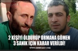 2 KİŞİYİ ÖLDÜRÜP ORMANA GÖMEN 3 SANIK İÇİN KARAR VERİLDİ!