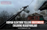 KOPAN ELEKTRİK TELLERİ ARASINDAN  EVLERİNE ULAŞIYORLAR!