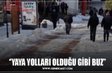 ‘’YAYA YOLLARI OLDUĞU GİBİ BUZ’’