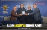 BAŞKAN BOZKURT’TAN TEŞEKKÜR PLAKETİ!