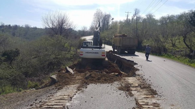 Akçakoca'da heyelan sonrası çalışma başladı...