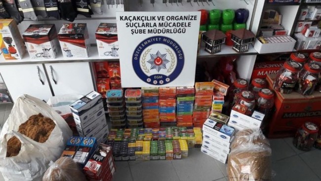 Düzce polisinden kaçak sigara operasyonu...