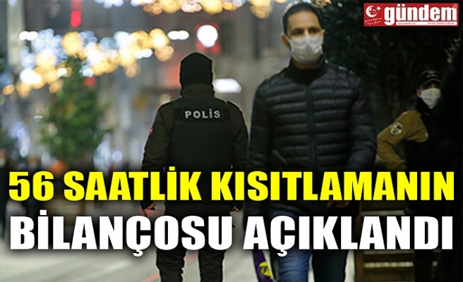 56 SAATLİK KISITLAMANIN BİLANÇOSU AÇIKLANDI