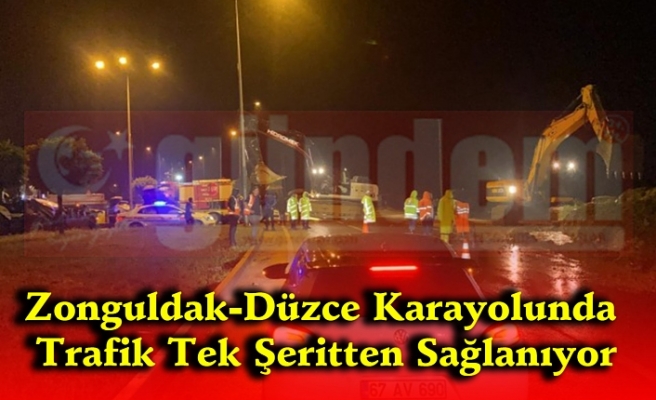 Yağmur Sonrası Oluşan Sel ve Ağaç Devrilmesi Sebebiyle Yol Ulaşıma Kapandı