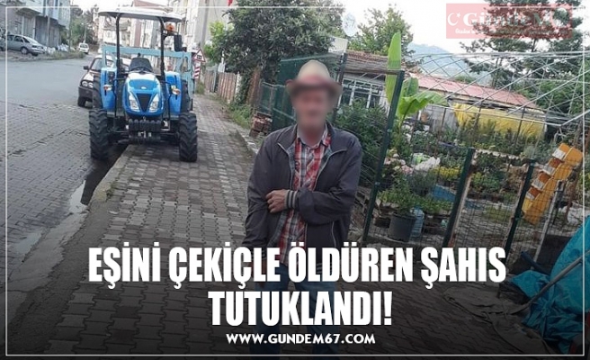 EŞİNİ ÇEKİÇLE ÖLDÜREN ŞAHIS  TUTUKLANDI!