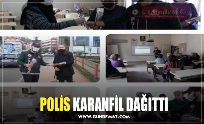 POLİS KARANFİL DAĞITTI