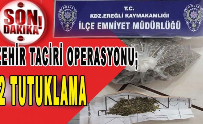 Ereğli'de Zehir Taciri operasyonu; 2 Tutuklama