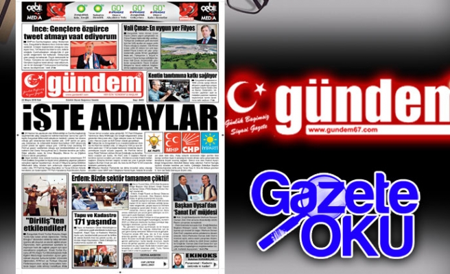 22 Mayıs 2018 Gündem Gazetesi