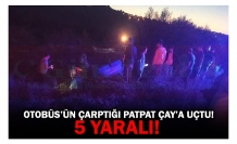 OTOBÜS’ÜN ÇARPTIĞI PATPAT ÇAY’A UÇTU!  5 YARALI!