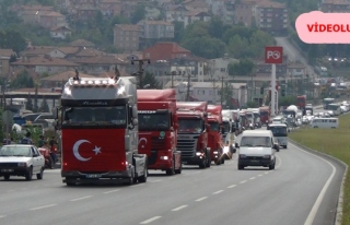 Tır şoförleri, terör olaylarını protesto etti