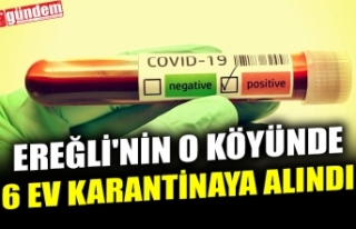 EREĞLİ'NİN O KÖYÜNDE 6 EV KARANTİNAYA ALINDI