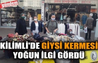 KİLİMLİ'DE GİYSİ KERMESİ YOĞUN İLGİ...