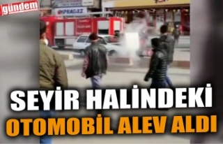 SEYİR HALİNDEKİ OTOMOBİL ALEV ALDI