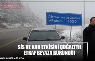 SİS VE KAR ETKİSİNİ ÇOĞALTTI! ETRAF BEYAZA BÜRÜNDÜ!