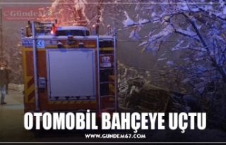 OTOMOBİL BAHÇEYE UÇTU