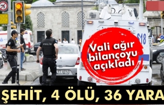 Vali ,ağır bilançoyu açıkladı