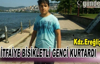 İTFAİYE BİSİKLETLİ GENCİ KURTARDI