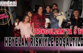 Zonguldak'ta 5 Ev Heyelan Riskiyle Boşaltıldı.