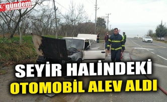 SEYİR HALİNDEKİ OTOMOBİL ALEV ALDI